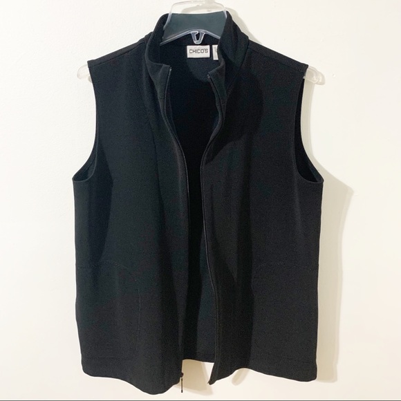 Chico’s Ponte Fabric Fully Front Zipped Layering Vest Similar to Travelers Line - Picture 5 of 11